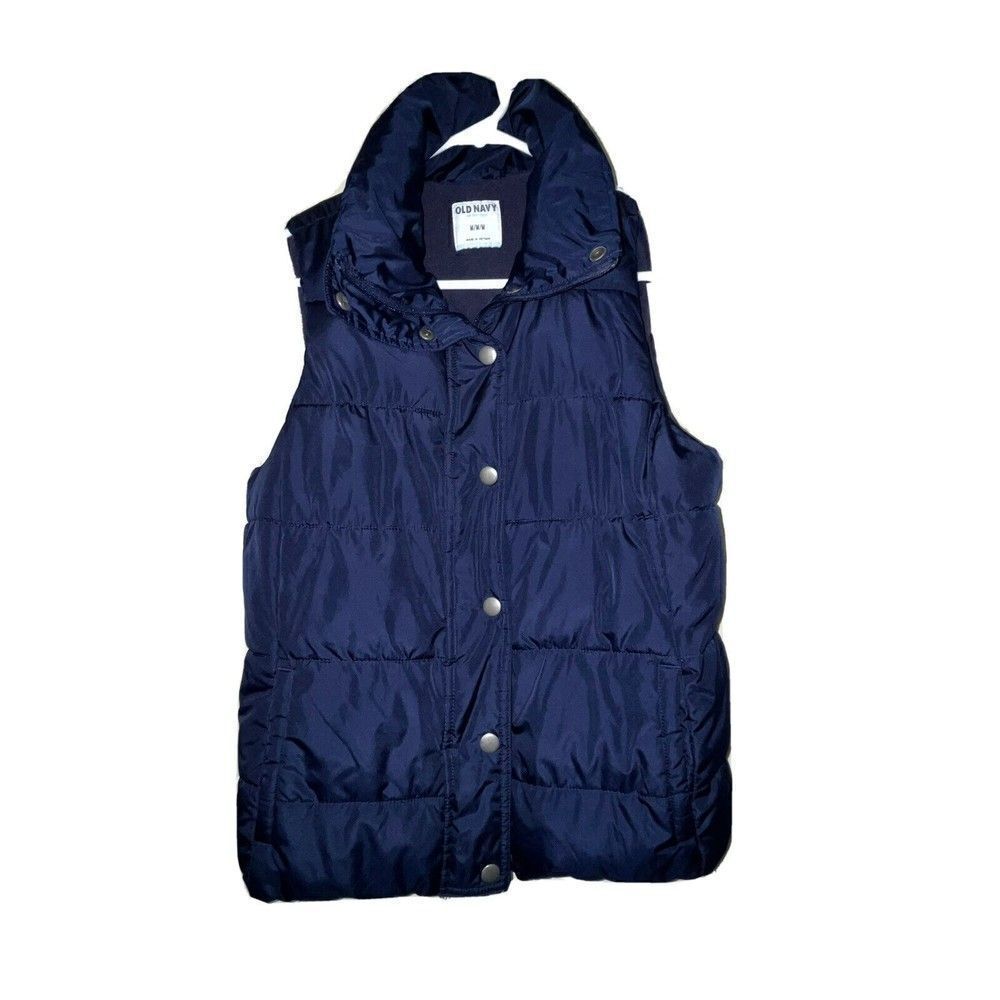 Old Navy Puffer Vest Women’s Medium Blue Outdoor Hiking Fleece Lined